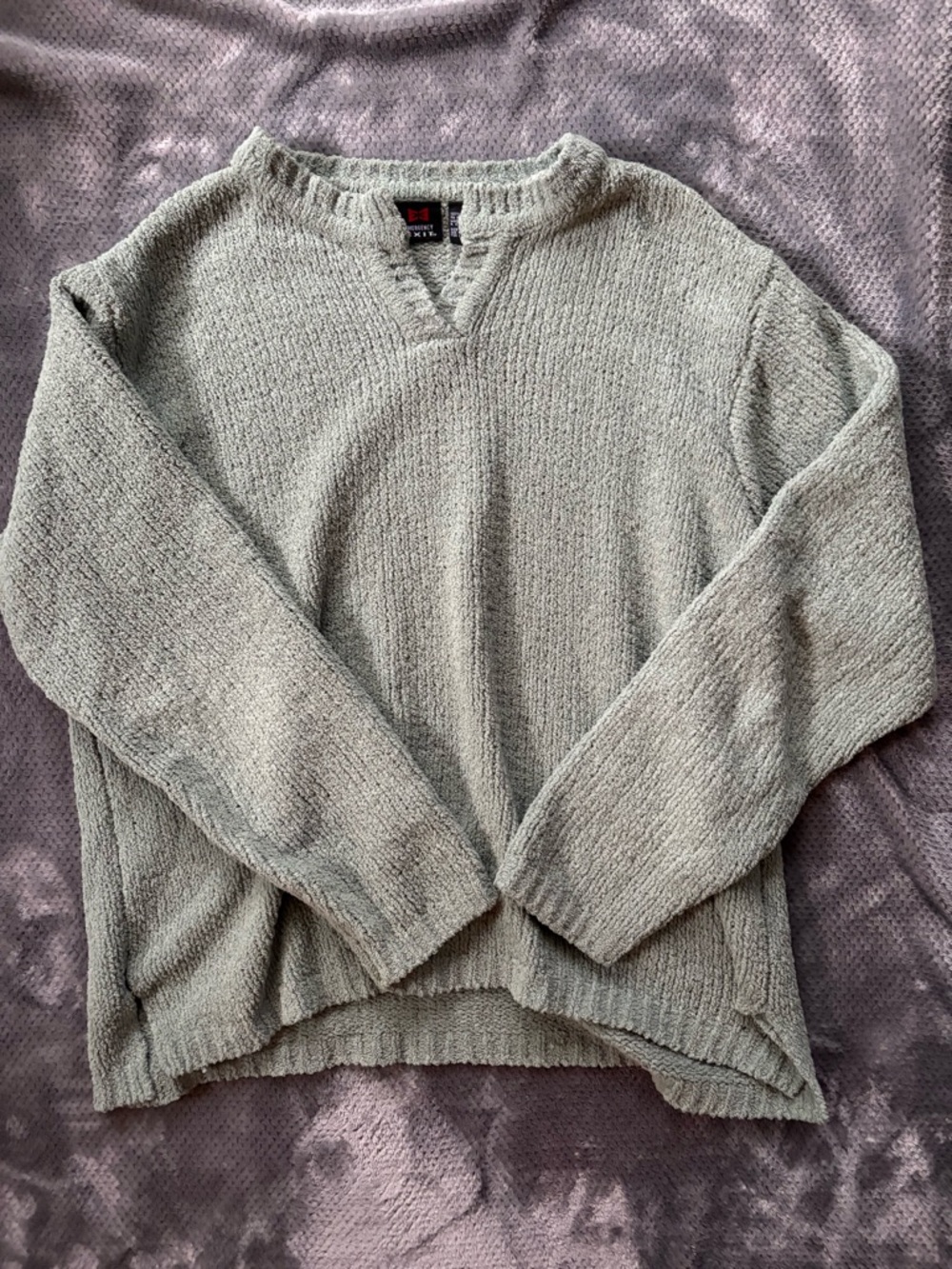 Relaxed V-Neck Knit Sweater Jacket - Light Gray